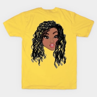 black girl face sketch | original by. MMJ49 T-Shirt